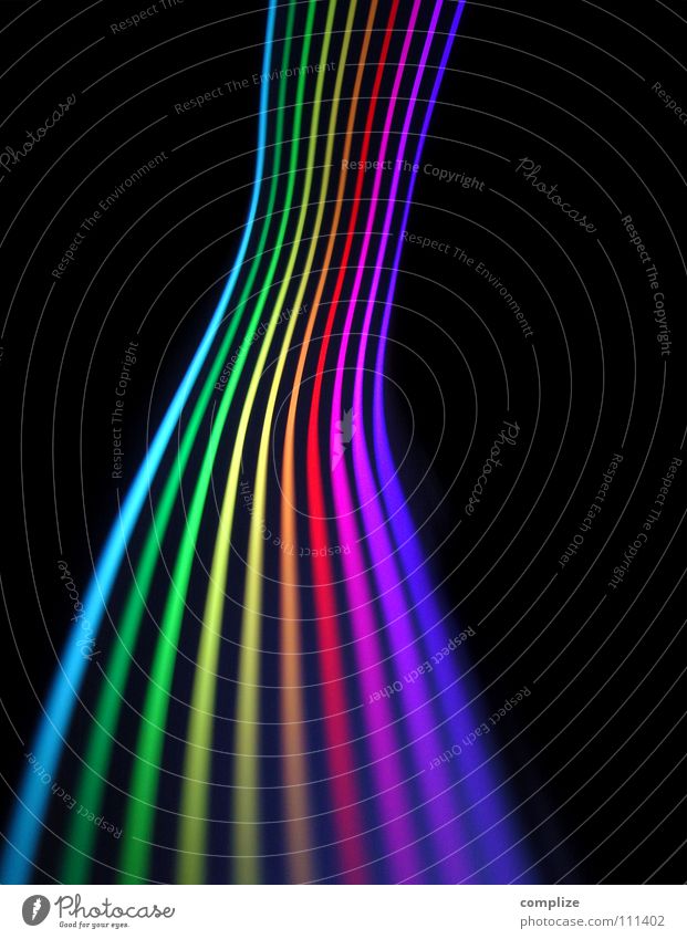 farbspektrum 04 spektral Spektralfarbe regenbogenfarben Streifen Licht zart parallel elektronisch Lichtschlauch Schlauch schwarz virtuell online violett grün