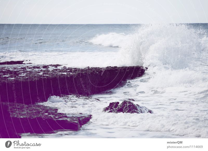 tosen Umwelt Natur Urelemente Wasser Klima Klimawandel ästhetisch Gischt Meer Wellen Küste rau Farbfoto Gedeckte Farben Außenaufnahme Detailaufnahme Experiment