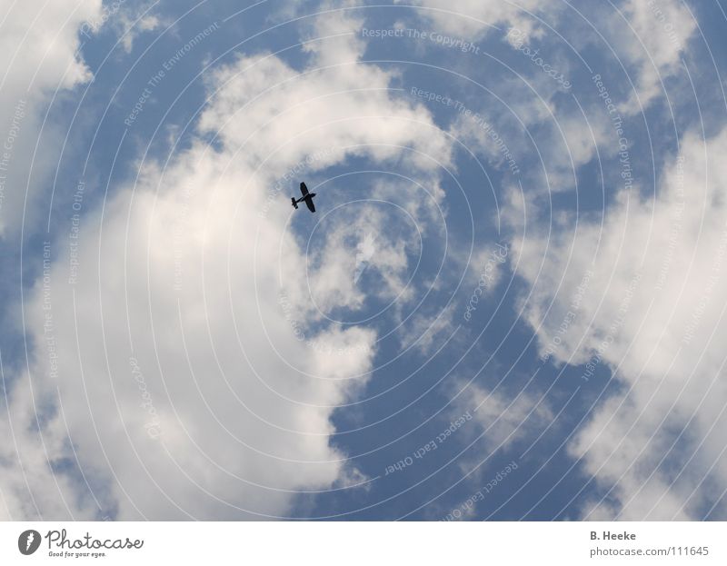 Wolkenflug Flugzeug Luftverkehr Himmel Traum vom Fliegen blau