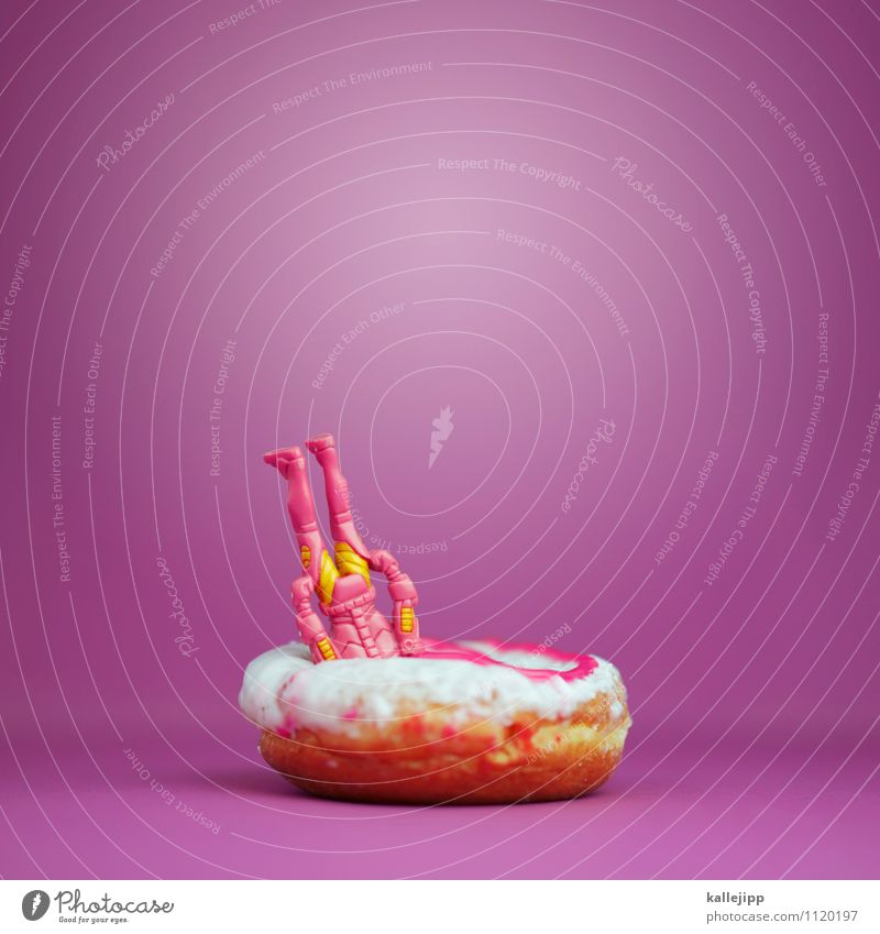 supersüß Lebensmittel Süßwaren Ernährung Mensch maskulin Körper Gesäß Beine Fuß 1 rosa Held Krapfen schön Zucker skurril fesstecken Statue Kuchen
