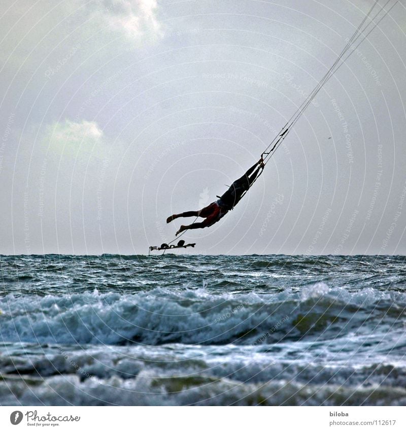 i believe i can fly II Kiting springen Freizeit & Hobby Surfen Ferien & Urlaub & Reisen Wassersport Segeln Abenteuer Geschwindigkeit Meer Belgien Freude fliegen