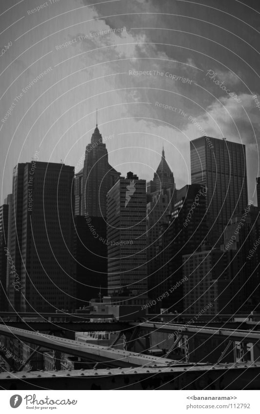 NYC New York City Hochhaus Manhattan Brooklyn Bridge Stadt Macht beeindruckend Stahl Eisen Stadtzentrum Kultur Wohnung Ferien & Urlaub & Reisen Amerika