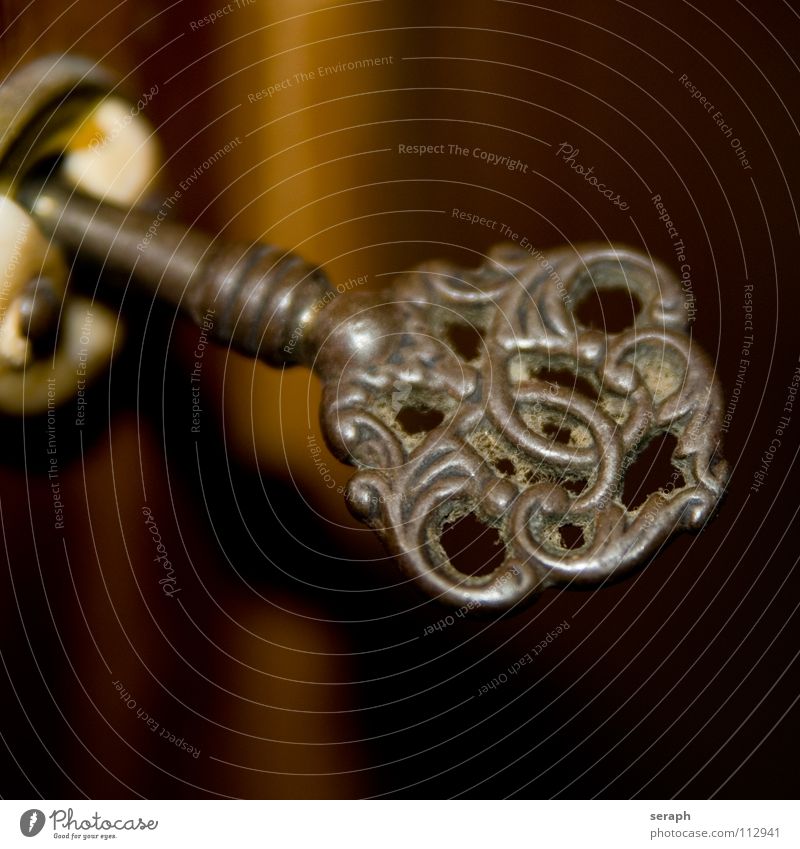 Schlüssel alt geheimnisvoll Rost Hintergrundbild verstaubt Staub mystisch einzeln Ornament kunstvoll Symbole & Metaphern Metall Detailaufnahme Makroaufnahme