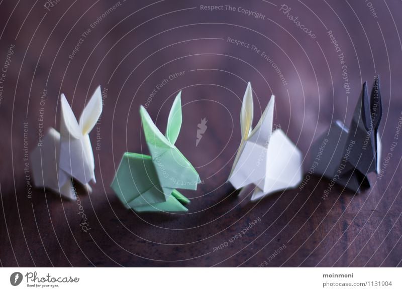 Origami Hasen Design Freude Freizeit & Hobby Spielen Basteln Handarbeit Ostern Papier Zettel Spielzeug Dekoration & Verzierung Kitsch Krimskrams Holz braun grau