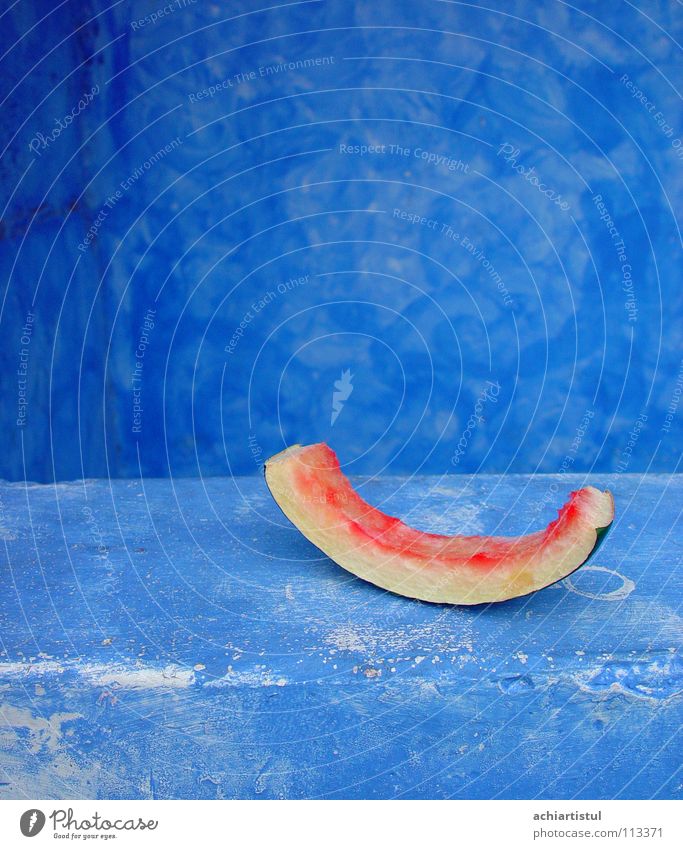 Watermellon slice Schliff Ernährung Hintergrundbild Frucht watermellon red blue fruit sweet abstract finished eaten