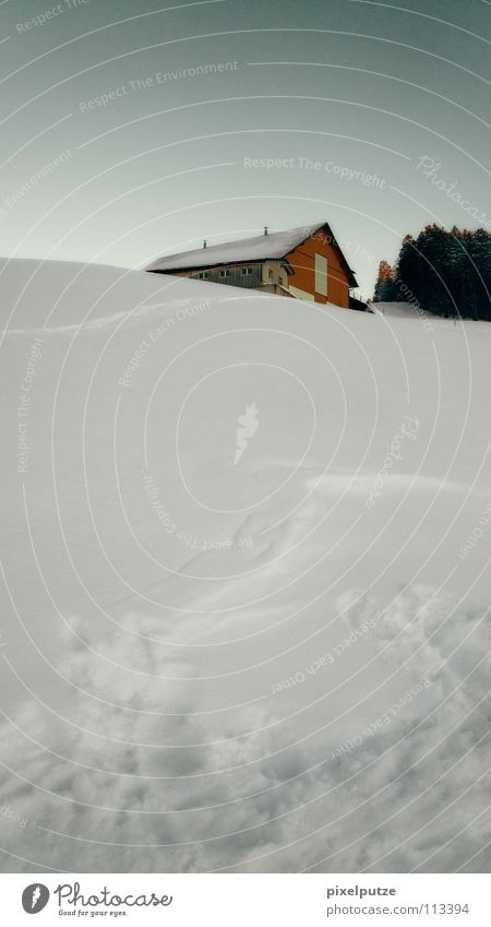 versunken im schnee Winter Schneelandschaft Bauernhof Schweiz Einsiedler untergehen pixelputze Landwirtschaft