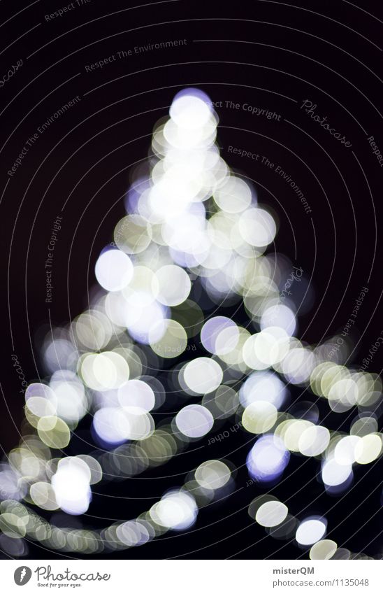 Weihnachtsbaum. Kunst Zufriedenheit Weihnachten & Advent Weihnachtsbaumspitze Punkt glänzend Postkarte Dreieck Baum Tanne Gedeckte Farben Außenaufnahme