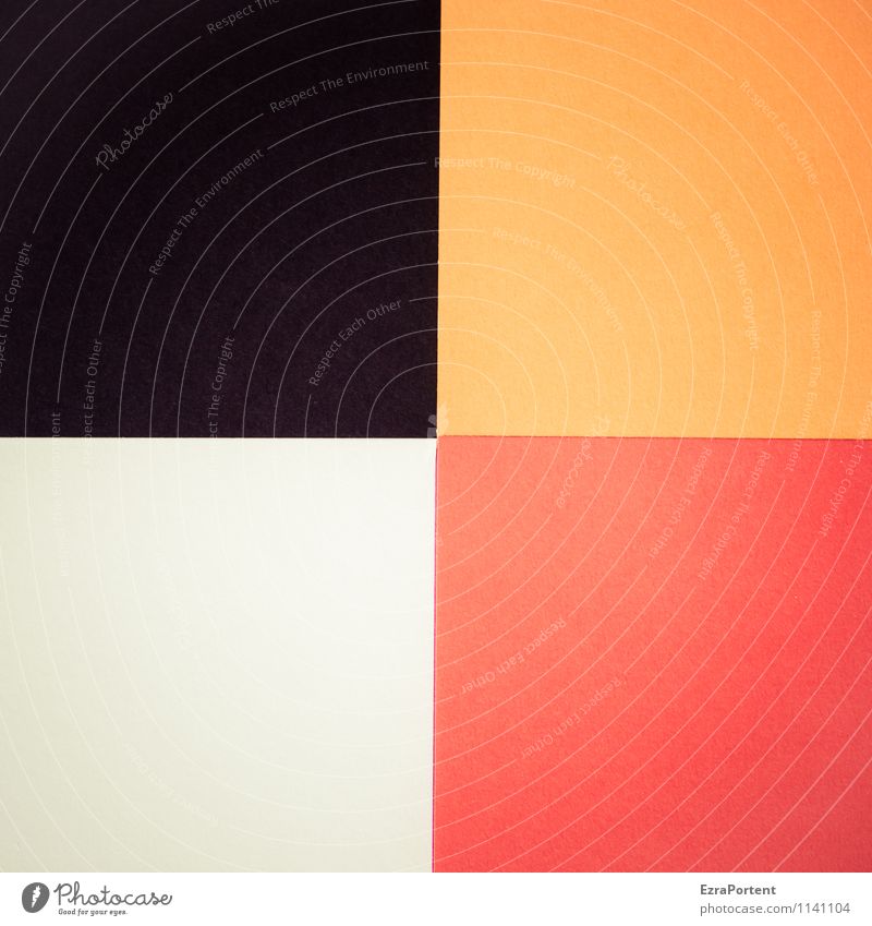 s|o|w|r Design Basteln Linie ästhetisch orange schwarz weiß Farbe Grafik u. Illustration dreckig schlampig Geometrie Quadrat Trennlinie 4 leuchten