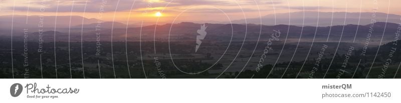 Sonne der Provence. Kunst Umwelt Natur Landschaft Pflanze Klima Nebel Berge u. Gebirge ästhetisch Zufriedenheit Panorama (Bildformat) Frankreich Ferne verträumt