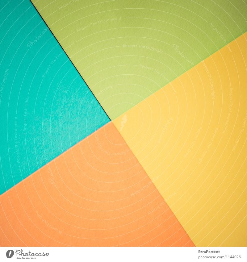 t\g/g\o Design Basteln Linie ästhetisch hell blau gelb grün orange türkis Farbe Grafik u. Illustration ungenau fehlerhaft Geometrie diagonal Trennlinie