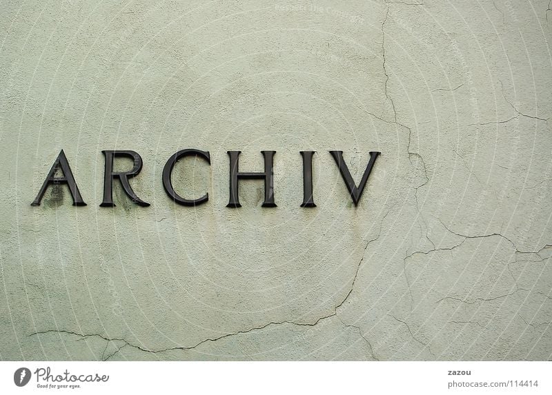 Das Archiv Sammlung Buchstaben Schriftzeichen archivieren aufbewahren Datenarchivierung Archivierung