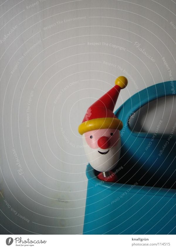 Holzkopf Weihnachtsmann Schreibstift Kugelschreiber rot gelb weiß Nikolausmütze Weihnachten & Advent obskur blau Rednose Rudolf Weihnachtszeit Gesicht