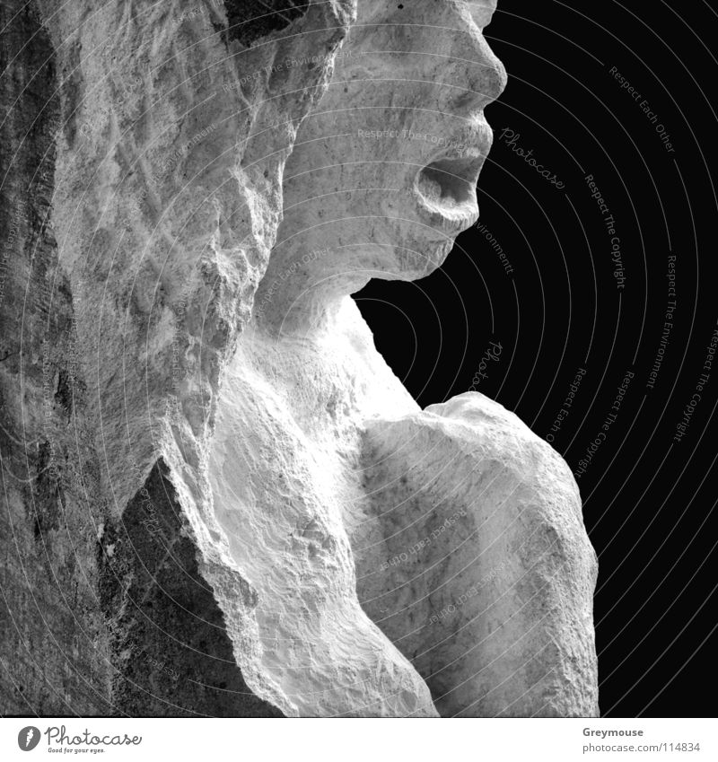 Im Namen Gottes? Skulptur Gefühle Granit Kunst Bildhauerei Kunsthandwerk Schwarzweißfoto Stein Mensch