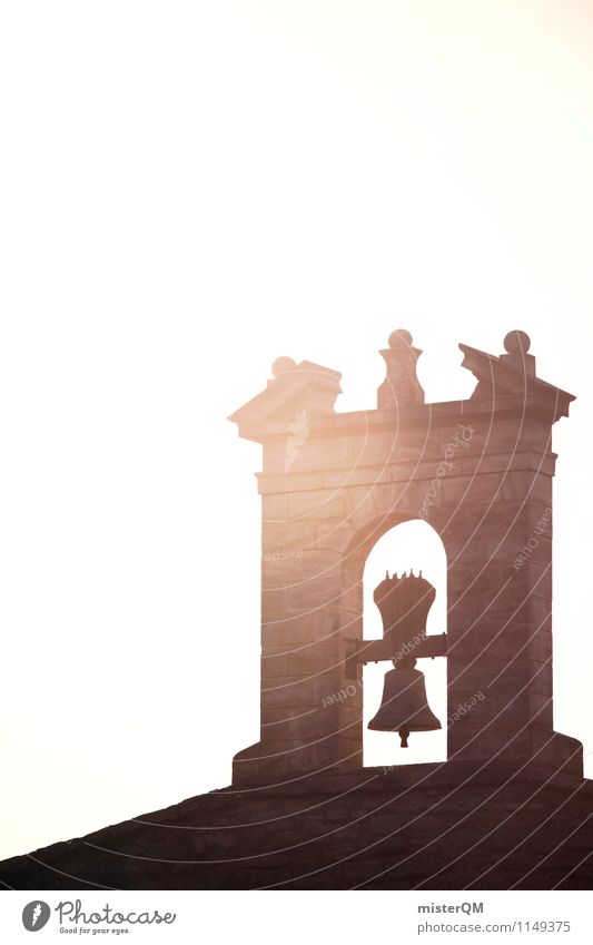 Glockenspiel. Dorf ästhetisch Provence Kirchturm Glockenturm Frankreich Farbfoto Gedeckte Farben Außenaufnahme Detailaufnahme Experiment abstrakt Menschenleer