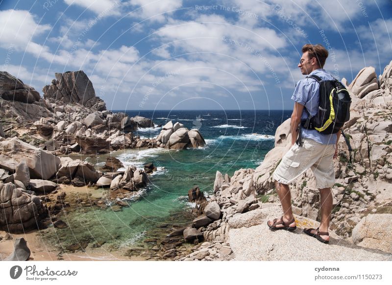 Sardinien entdecken Lifestyle Leben Ferien & Urlaub & Reisen Tourismus Ausflug Abenteuer Ferne Freiheit Sommerurlaub Strand Meer wandern Mensch Junger Mann