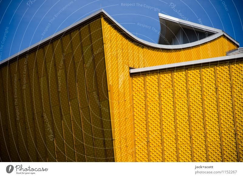 Die Goldene Hülle Architektur Wolkenloser Himmel Tiergarten Berliner Philharmonie außergewöhnlich elegant groß Originalität gold Design innovativ Kreativität