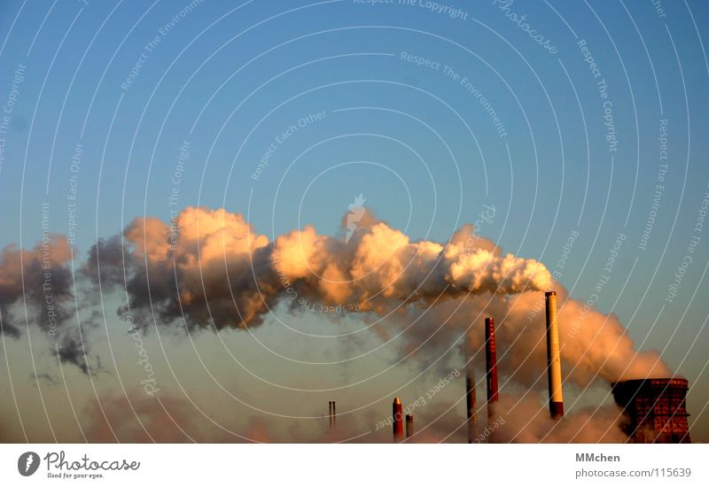 Wolkenmaschine Rauch Verdunstung weiß Köln Industrie Himmel Wasserdampf Schornstein blau Klimawandel Godorf Shell