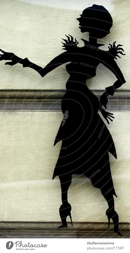 Silhouette einer Frau klassisch Wand Mauer Schattenspiel feminin Fototechnik