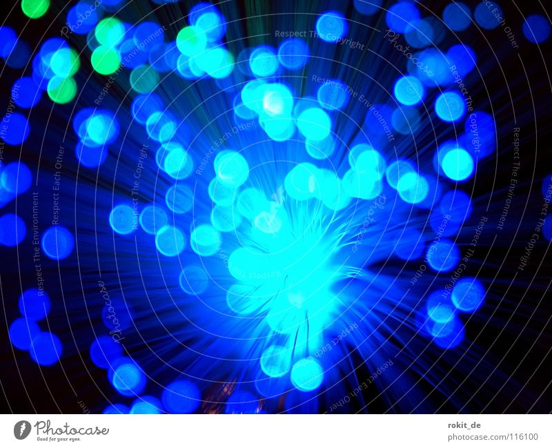 Blue dots Licht hell-blau Lampe Lichtpunkt dunkel Kunst Kunsthandwerk Elektrisches Gerät Technik & Technologie schön led-lampe Beleuchtung Glasfaser Punkt