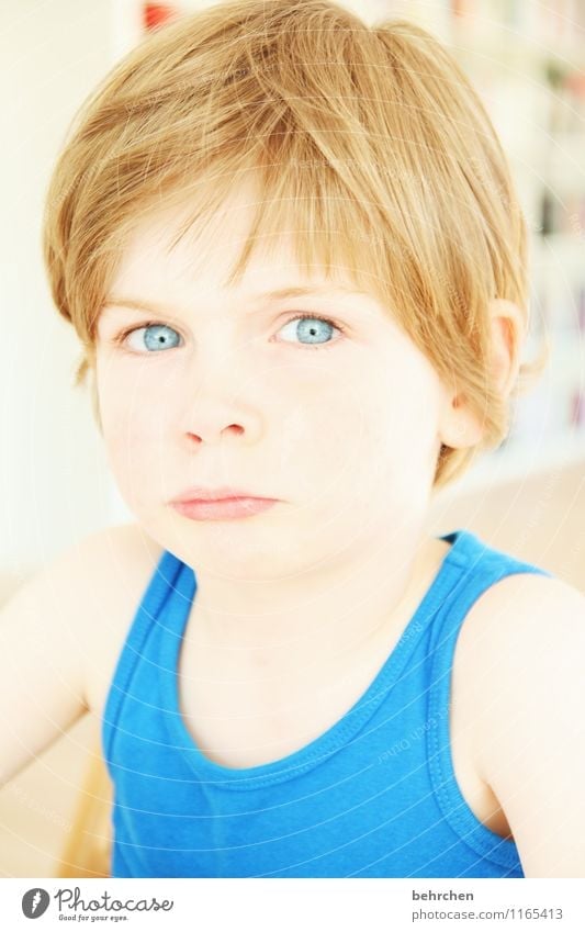 ...bengel Junge Familie & Verwandtschaft Kindheit Haut Kopf Haare & Frisuren Gesicht Auge Ohr Nase Mund Lippen 3-8 Jahre blond langhaarig beobachten Coolness
