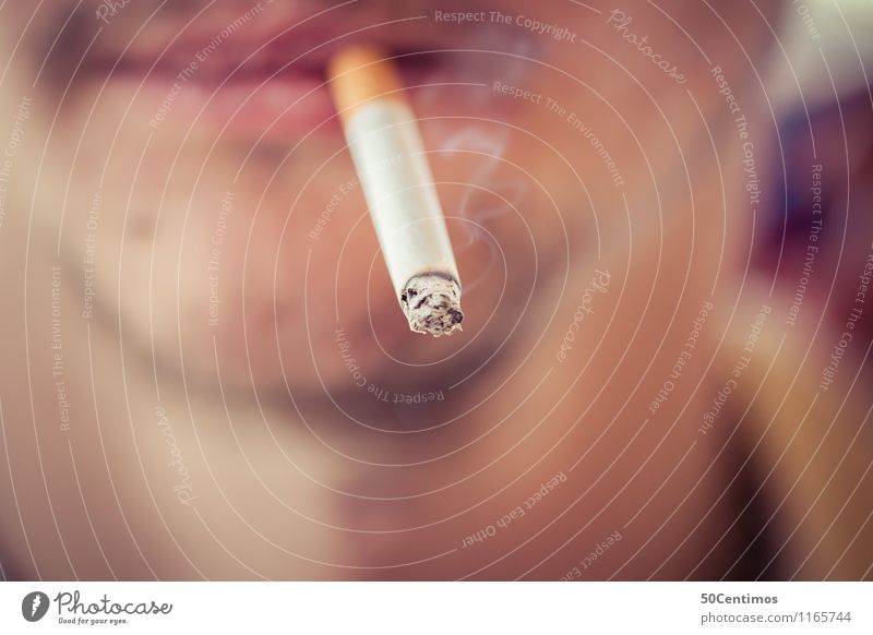 Smoking young man Lifestyle Gesundheit Gesundheitswesen Rauchen Rauschmittel maskulin Junger Mann Jugendliche Erwachsene Gesicht Mund 1 Mensch 18-30 Jahre