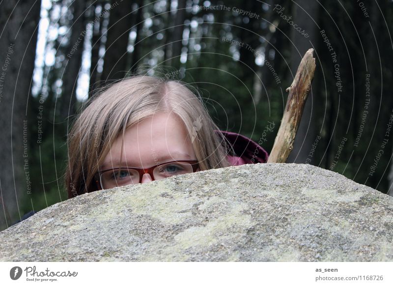 Robin Hood 2.0 Mädchen Jugendliche Gesicht Auge 1 Mensch 13-18 Jahre Kind Schauspieler Umwelt Natur Landschaft Wald Felsen beobachten Blick authentisch Neugier