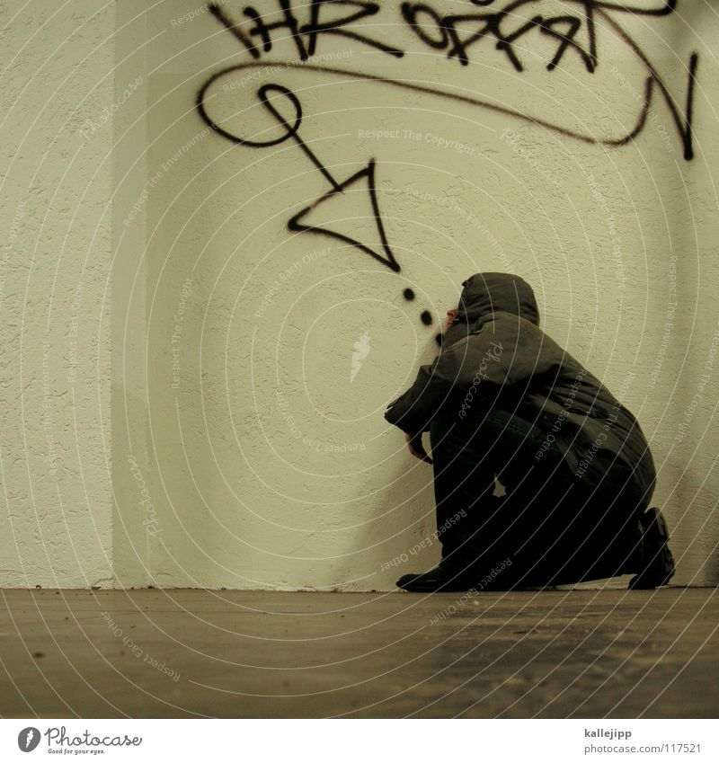 opferrolle Jugendgewalt Kriminalität Jugendliche Comic Straßenkunst Kunst Spray Tagger Wand Graffiti Mauer beschmutzen sprechen Lehrer Urwald hören schreien