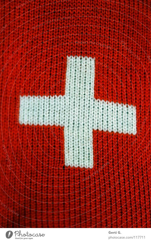 hier werden Sie geholfen... Schweizerflagge Fahne Symbole & Metaphern Wappen Nationalflagge Rechteck Seil Handwerk stricken Wolle Nähgarn zweifarbig