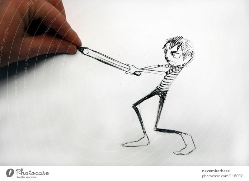 Thats my pencil! Hand Manga Comic Entwurf Kind Zielgruppe weiß schwarz Papier Zeichenblock Block Gemälde Schreibstift Kunst Schulunterricht Gefühle Wut