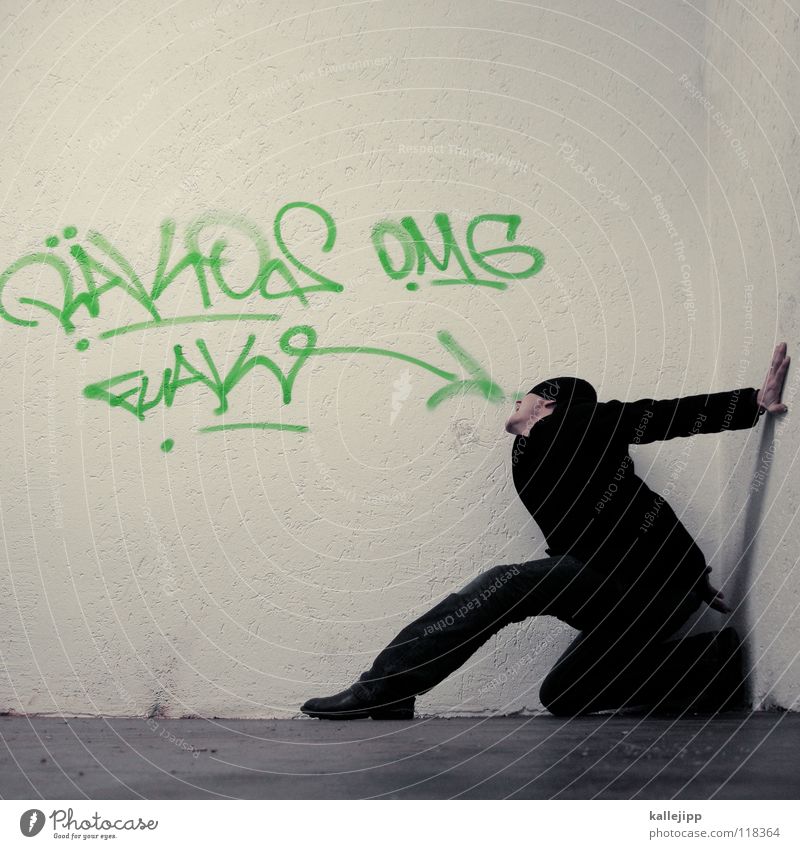 (b)eat it! Jugendgewalt Kriminalität Comic Schornstein verschlingen füttern Straßenkunst Kunst Spray Tagger Wand Graffiti Mauer beschmutzen sprechen Lehrer