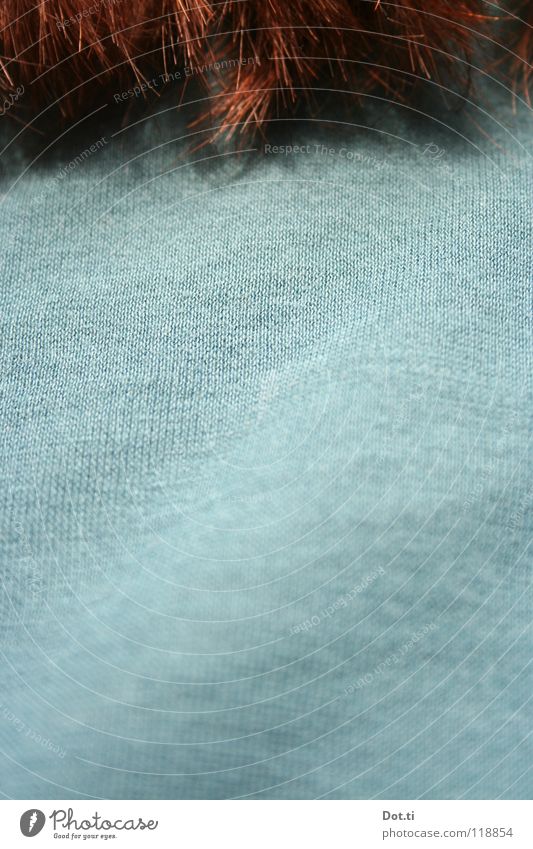 Spitzenfoto Haare & Frisuren Rücken 1 Mensch Pullover brünett rothaarig langhaarig Haarspitze Frauenhaare dunkelhaarig bräunlich türkis Echthaar Haupthaar