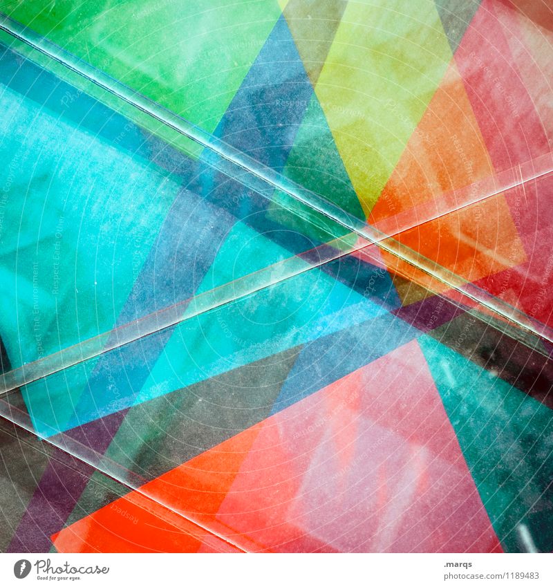 Crossover Stil Design außergewöhnlich Coolness trendy einzigartig mehrfarbig Farbe Geometrie Hintergrundbild Doppelbelichtung Farbfoto Nahaufnahme abstrakt