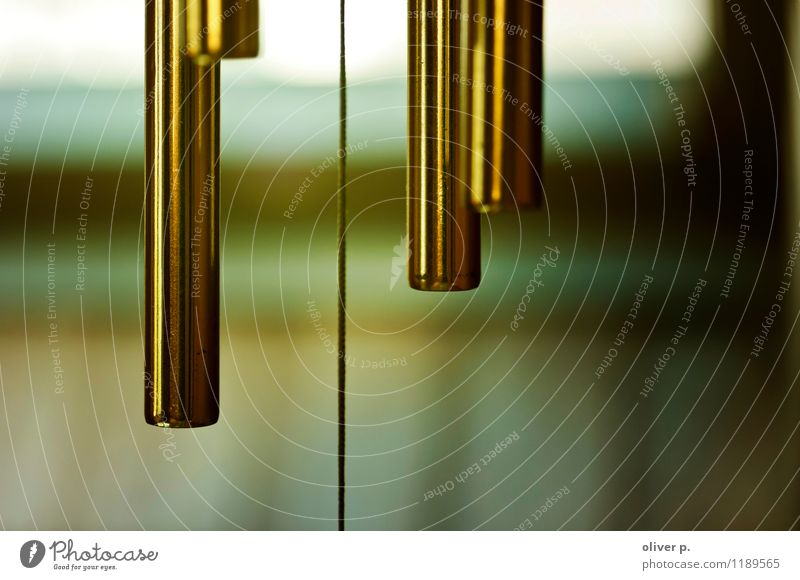 Windspiel Dekoration & Verzierung Metall Linie retro gold grün weiß Geborgenheit ästhetisch Bewegung Freude Häusliches Leben Innendekoration Klang Konzept