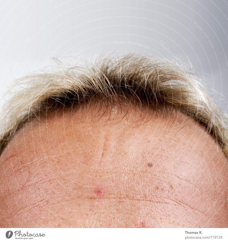 Knie Stirn Haare & Frisuren Haut Kopf forehead skin