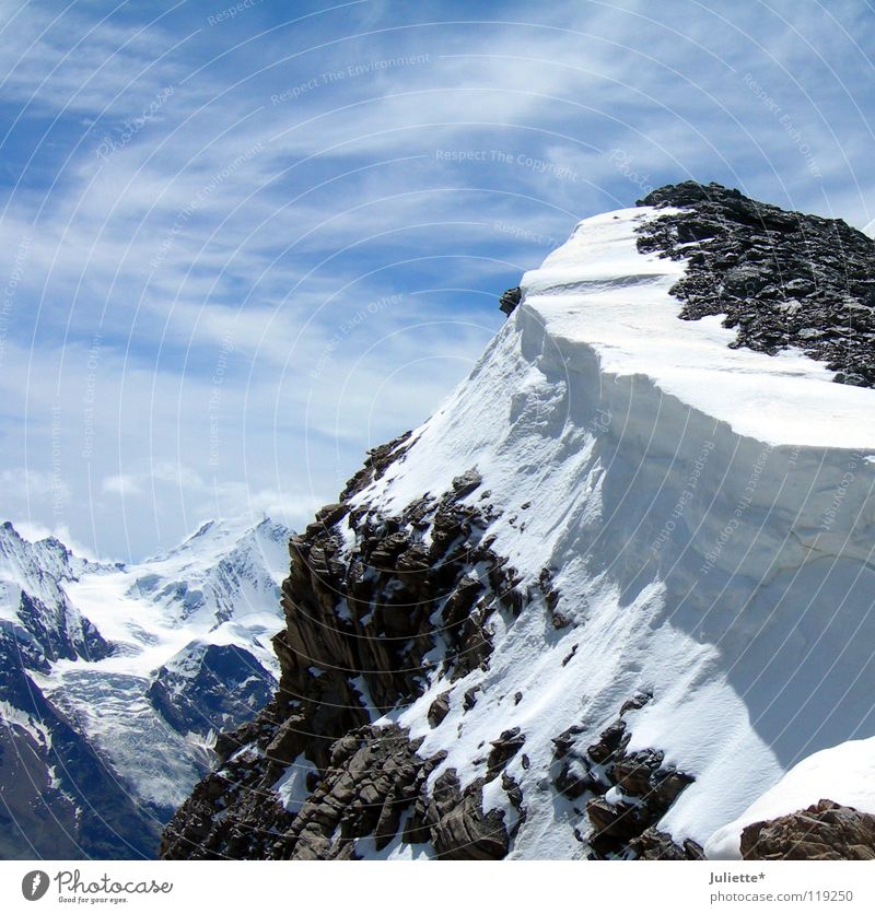 Big Mountain Wind wandern weiß Bergsteigen Schweiz aufsteigen Berge u. Gebirge Himmel blau bergig Barrhorn Abstieg