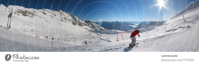 Panorama Zugspitzblatt im Winter Snowboarding Zugspitze Panorama (Aussicht) Garmisch-Partenkirchen Berge u. Gebirge Schnee Alpen Deutschland