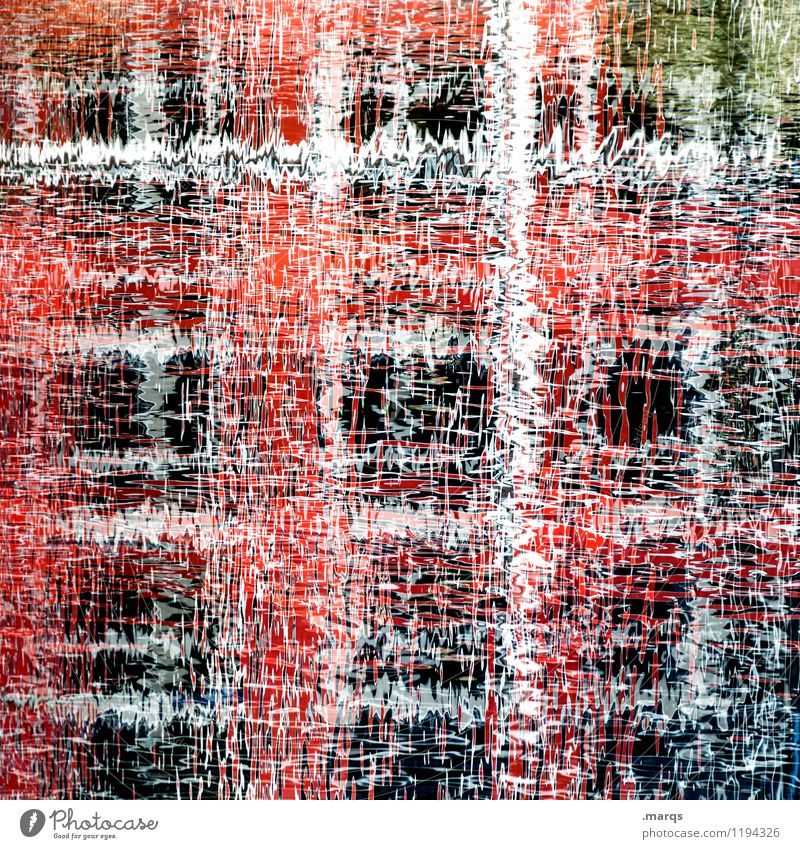 Wirr Stil Natur Wasser Linie außergewöhnlich Flüssigkeit einzigartig verrückt rot weiß Perspektive Irritation Doppelbelichtung Farbfoto Außenaufnahme abstrakt