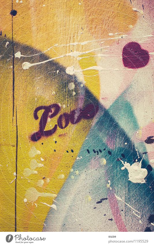 Liebe und andere Kleinigkeiten Lifestyle Stil Design Jugendkultur Mauer Wand Fassade Zeichen Schriftzeichen Graffiti Herz authentisch verrückt trashig wild