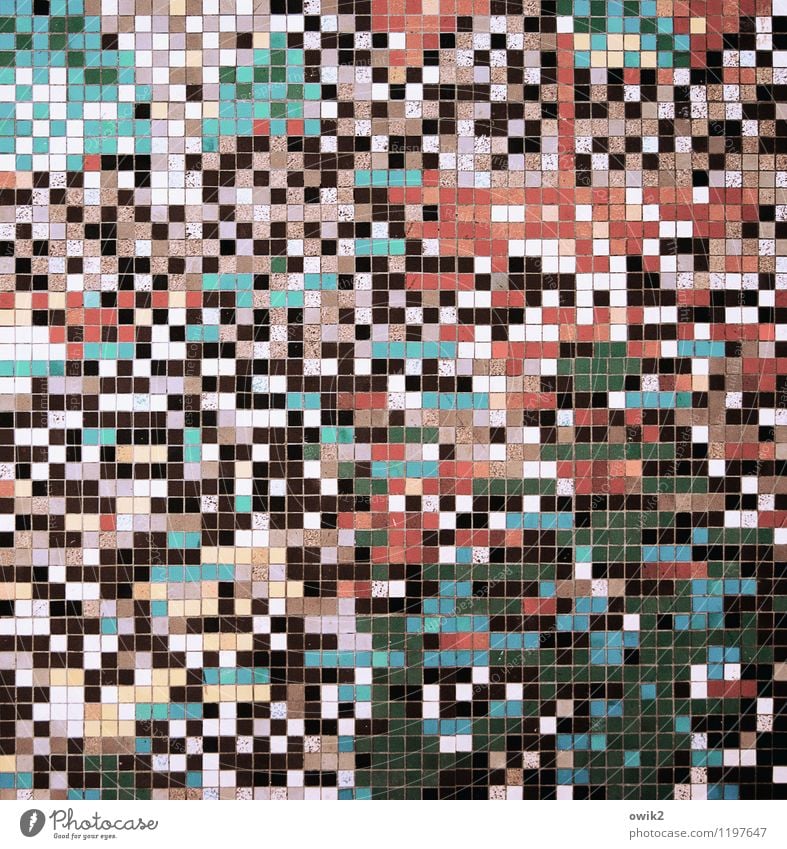 Zufallsprinzip Design Mauer Wand retro viele verrückt wild blau mehrfarbig rot schwarz türkis weiß rosa Dekoration & Verzierung Wandmalereien Mosaik Quadrat