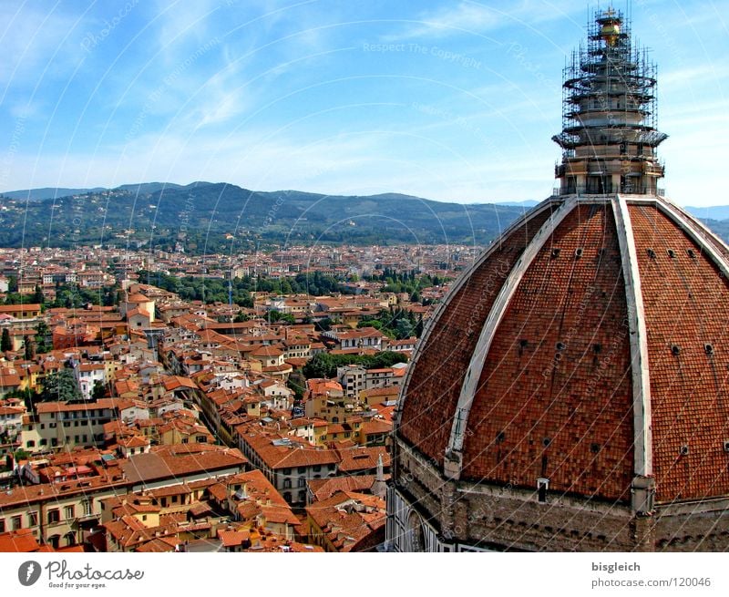 Florenz (Italien) Farbfoto Menschenleer Textfreiraum oben Vogelperspektive Panorama (Aussicht) Himmel Europa Stadt Stadtzentrum Kirche Dom historisch