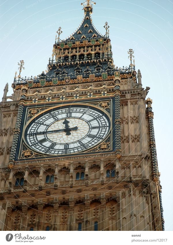 Big Ben London Uhr Glocke Großbritannien England historisch Turm Glockenturm Europa.