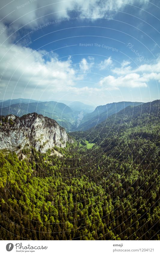 Natur Umwelt Landschaft Himmel Sommer Schönes Wetter Wald Hügel natürlich blau grün Schweiz Farbfoto Außenaufnahme Menschenleer Tag Panorama (Aussicht)