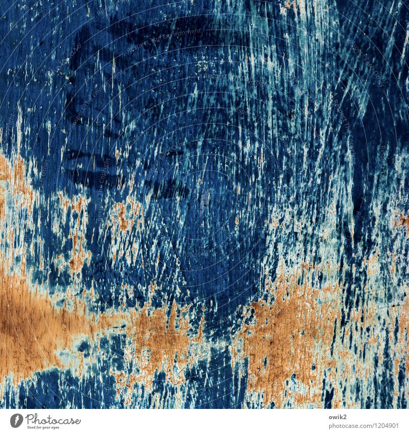 Juckreiz Kunst Kunstwerk Metall blau braun orange Verfall Vergänglichkeit Wandel & Veränderung Zerstörung Kratzspur Kratzer Spuren Zahn der Zeit verfallen