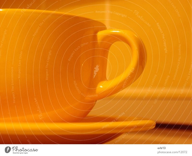 Gelbe Tasse gelb Küche Getränk Detailaufnahme orange Tee Kaffee coffee tea kitchen