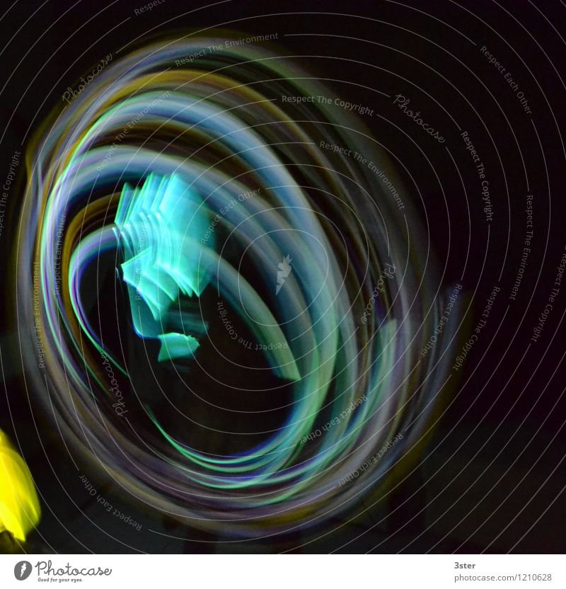 Neonwirbel Kunst Netzwerk drehen Sinnesorgane Stress neonfarbig Neonlicht Verwirbelung kreisen Herz-/Kreislauf-System Licht Silvester u. Neujahr Lichtspiel
