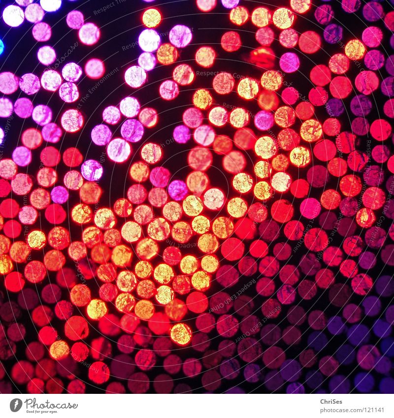 Lichtspiel_07 Lampe Glasfaserlampe grün rot gelb frontal Vogelperspektive schwarz dunkel Gegenteil faszinierend Lichterkette Silvester u. Neujahr Nordwalde