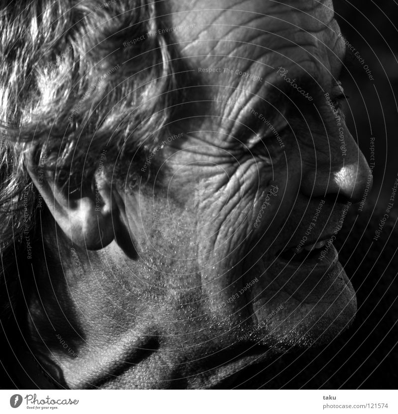 DAVE Mann Porträt Stirnfalte interessant Fischer Wiedersehen Neuseeland Gesicht Falte denkerfalten Schwarzweißfoto Hals Auge Nase Mund lachen fisherman