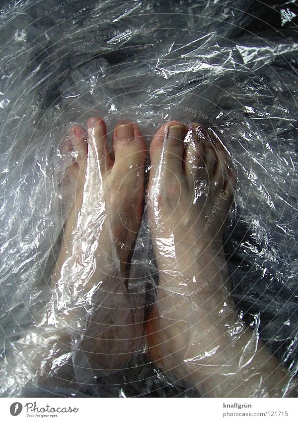 Luftdicht Folie Verpackung Verpackungsmaterial durchsichtig obskur Fuß geschlossen hell Haut