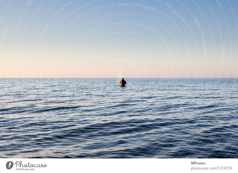 phishing for abendbrot Natur Bucht Ostsee Meer Arbeit & Erwerbstätigkeit füttern nass Angeln Mensch Angler stehen Freizeit & Hobby Erholung einzeln Einsamkeit