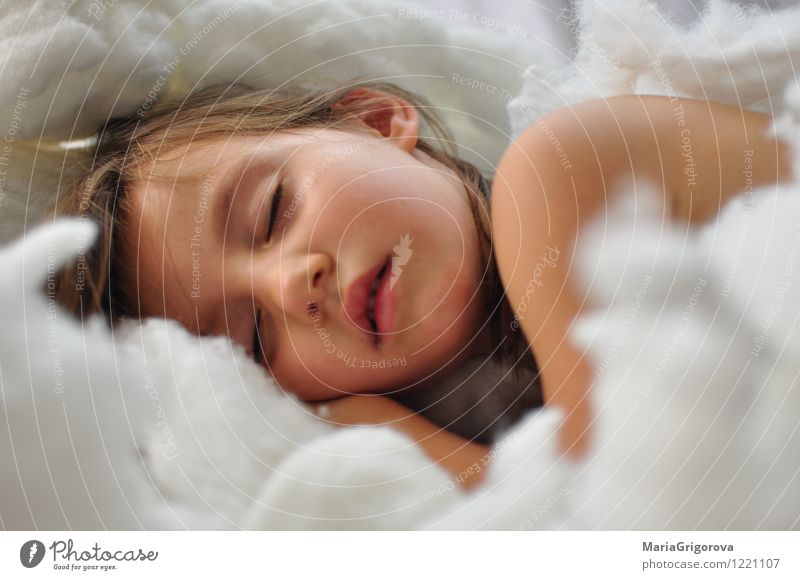 Schlafender Engel Mensch Kind Mädchen Körper Kopf Gesicht Auge Lippen 1 3-8 Jahre Kindheit schlafen Fröhlichkeit Gesundheit natürlich niedlich positiv weiß